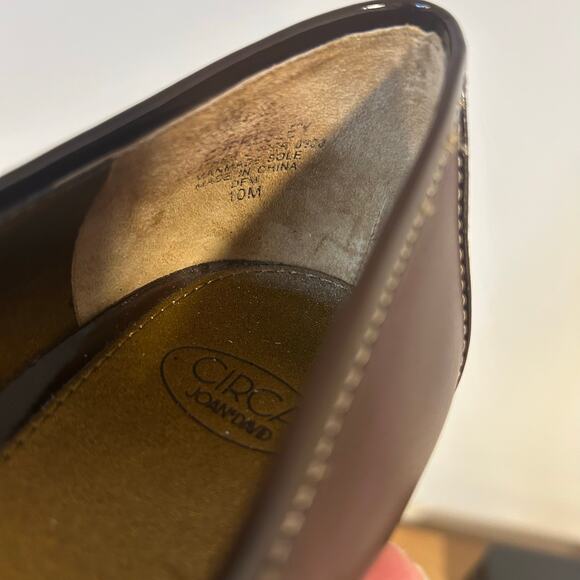 JOAN & DAVID Circa Sz 10 Brown Patent & Leather Gold Accent Pump Career Preppy - Picture 10 of 11